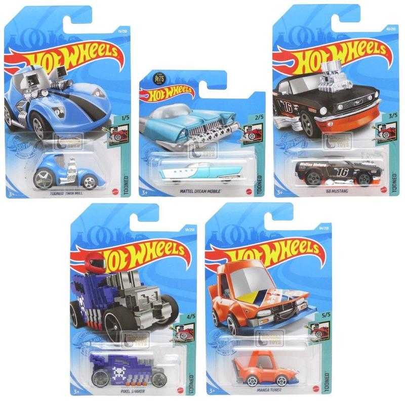 Série Tooned Completa - Main Line 2021 - 5 Miniaturas - Hot Wheels